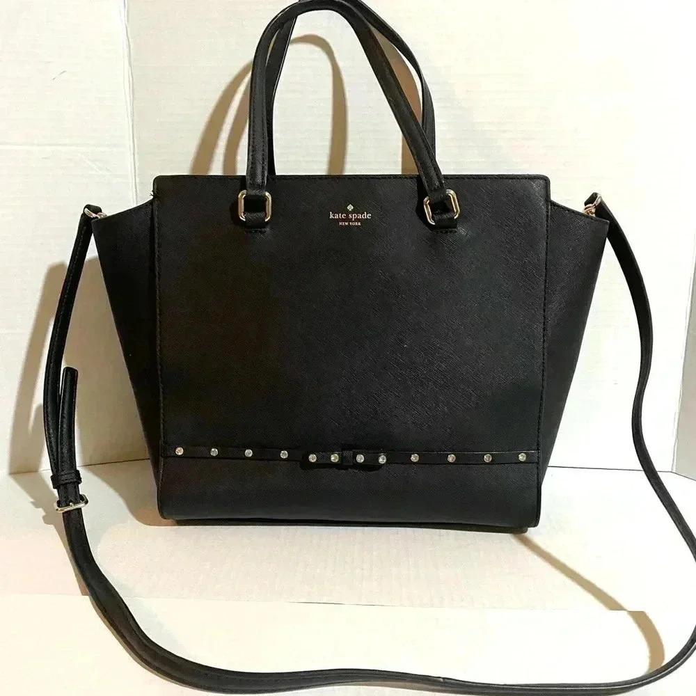 Kate Spade Black Saffiano Leather Satchel Handbag